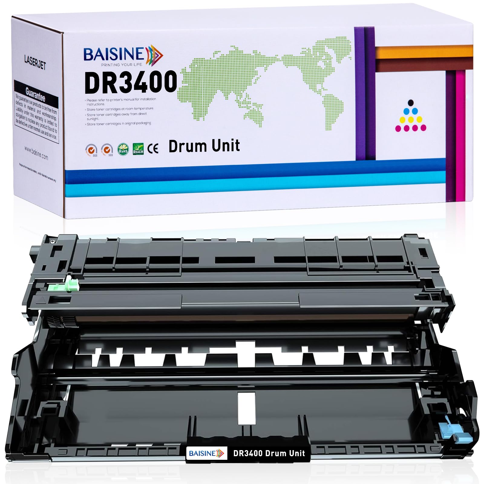 BAISINE Tambour DR3400 Pour Brother - Lot De 2, Compatible HL-L5100DN, DCP-L5500DN, MFC-L5750DW, Etc.