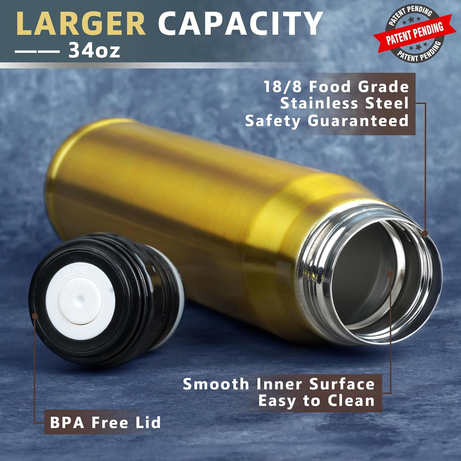 Valentines Birthday Gifts for Men - 34 oz Gold Tumbler Cup - Fishing Hunting Camping Mens Gift Ideas - Gifts for Men Who Have Everything - Dad Men Husband Him - Mens Stocking Stuffers 2025 - Image 5