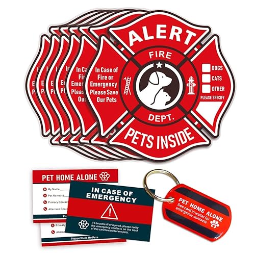 Pet Alert Stickers Static Cling Window Decals Emergency Pets Rescue