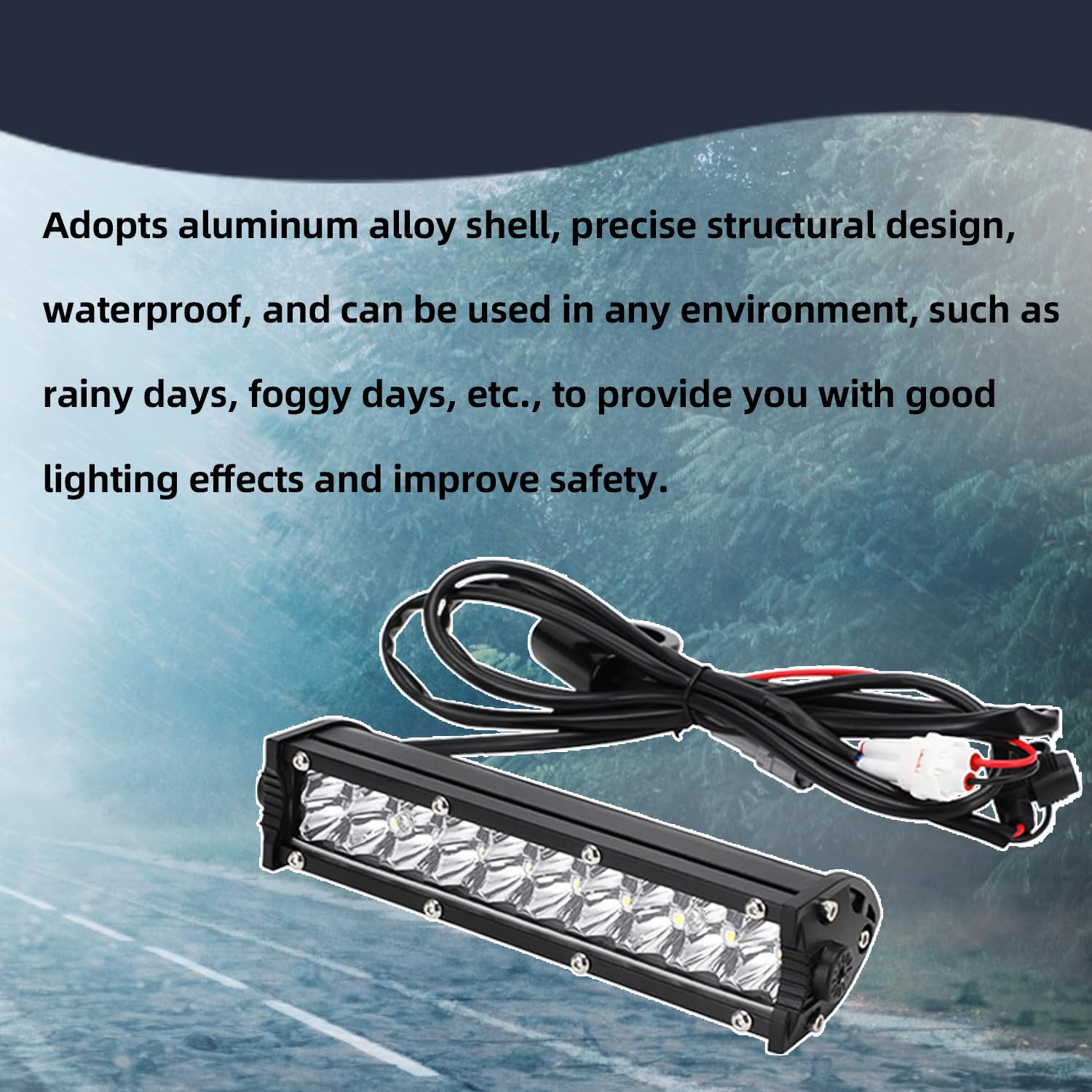 Barra luminosa a LED a doppia, 20,3 cm, 10-30 V, impermeabile, per fuoristrada, con kit di cablaggio, universale, per la maggior parte dei manubri da 7/8" YZ125 YZ250F WR250F KLX110 CRF110F Dirt