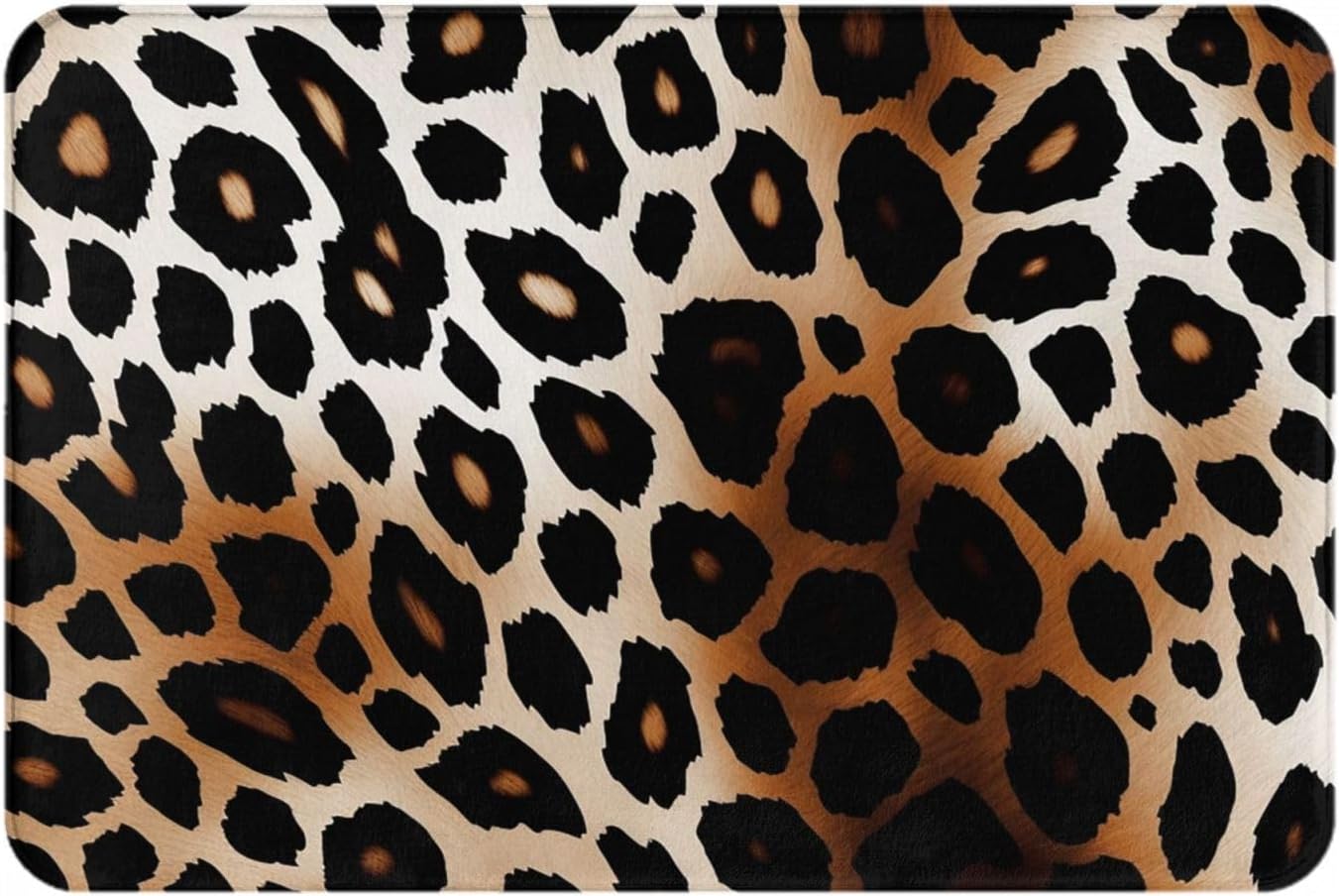 Leopard Print Print Bathroom Rugs Absorbent Microfiber Bath
