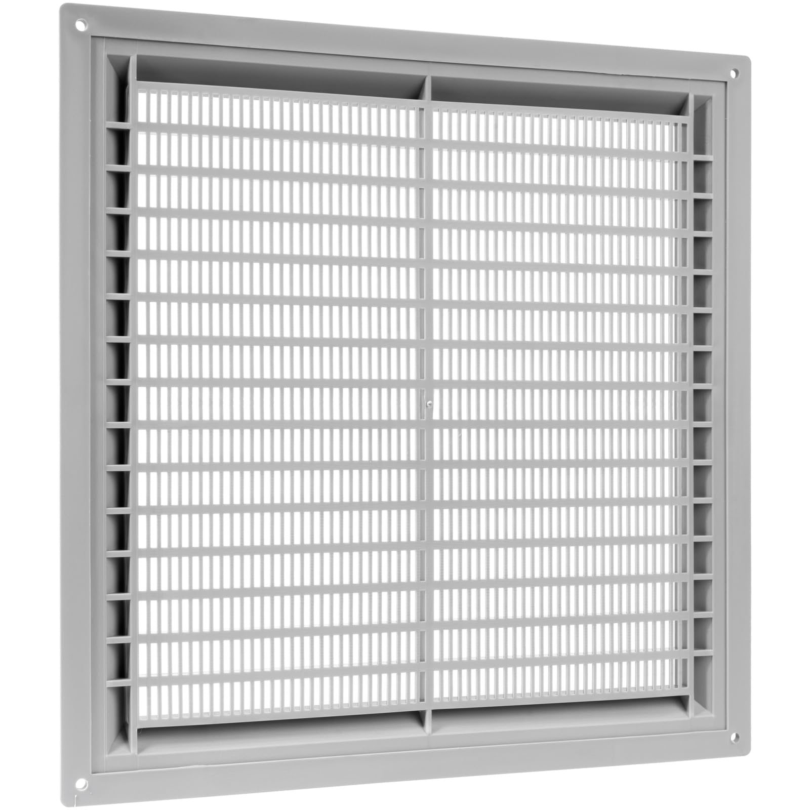 Vent Systems 250 x 250 mm / 10" x 10" Inch Gray Square Plastic Air Vent Cover, Louvered Wall Grille with Mesh Screen Guard - Image 2