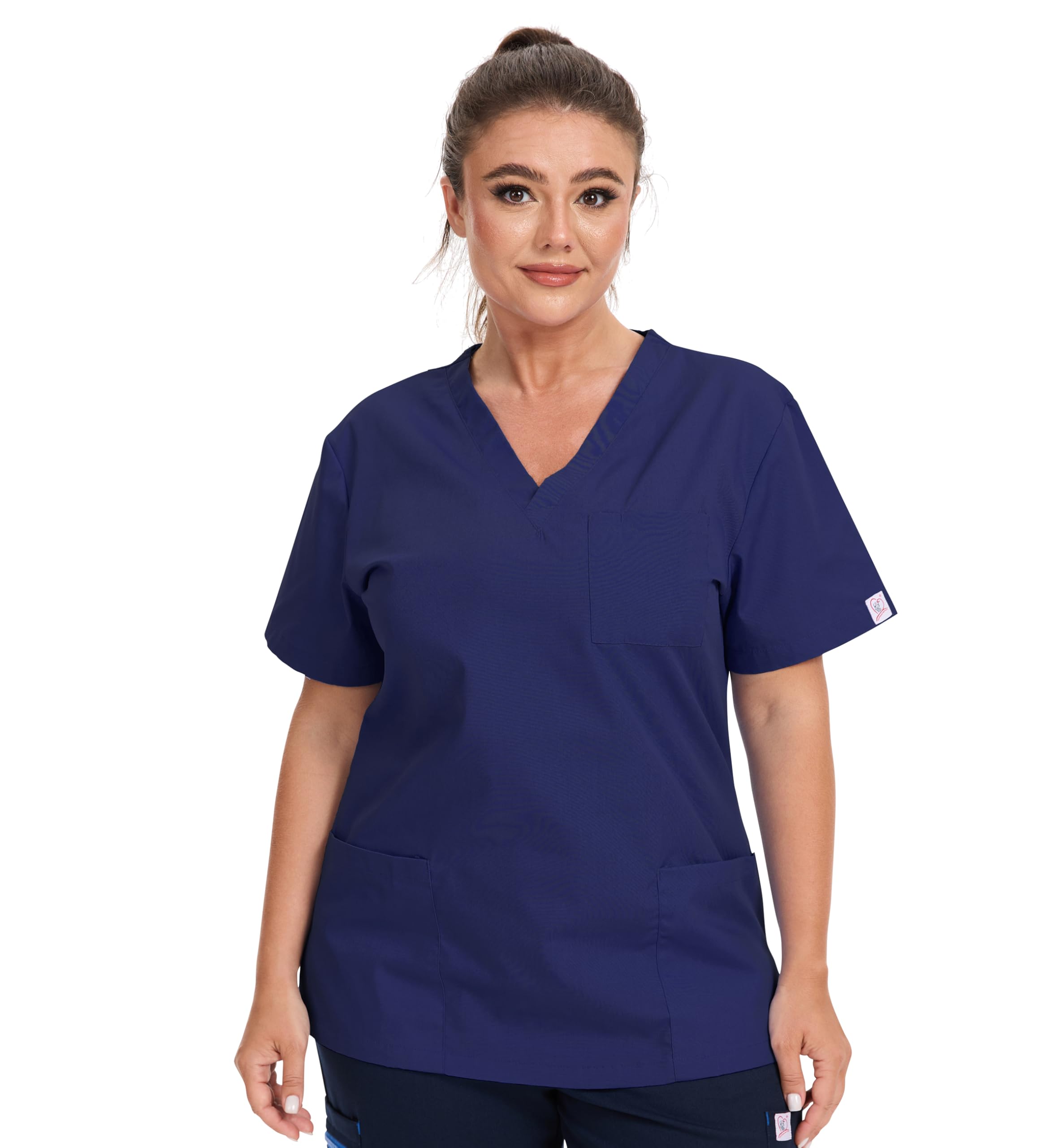 JONATHAN UNIFORMWomen's Medical Scrub 3 Pockets Nursing Aid Scrub Top for Doctors Dental Nurses Clinic