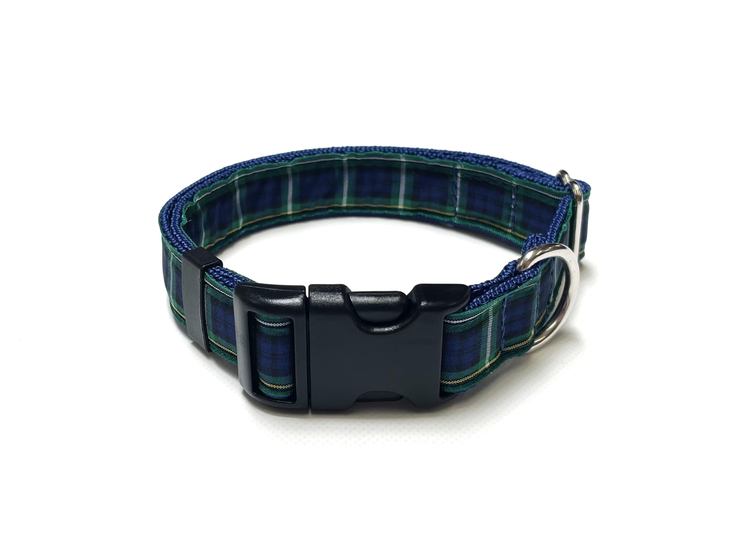Tartan Dog Collar 25mm Wide Adjustable Comfortable Collar Small Medium Large All Dog Breeds (Medium (14" - 20"), 2. Campbell)