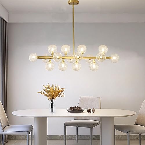 JTYP Lámpara de araña Sputnik moderna de mediados de siglo, lámpara de techo semiempotrada, iluminación colgante de brazo ajustable, utilizada para