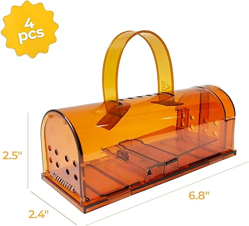 Miniatura 5 de Trampas para ratones de color marrón humano para interiores para el hogar, trampa para ratones vivos que no matan, atrapa y libera, trampas para