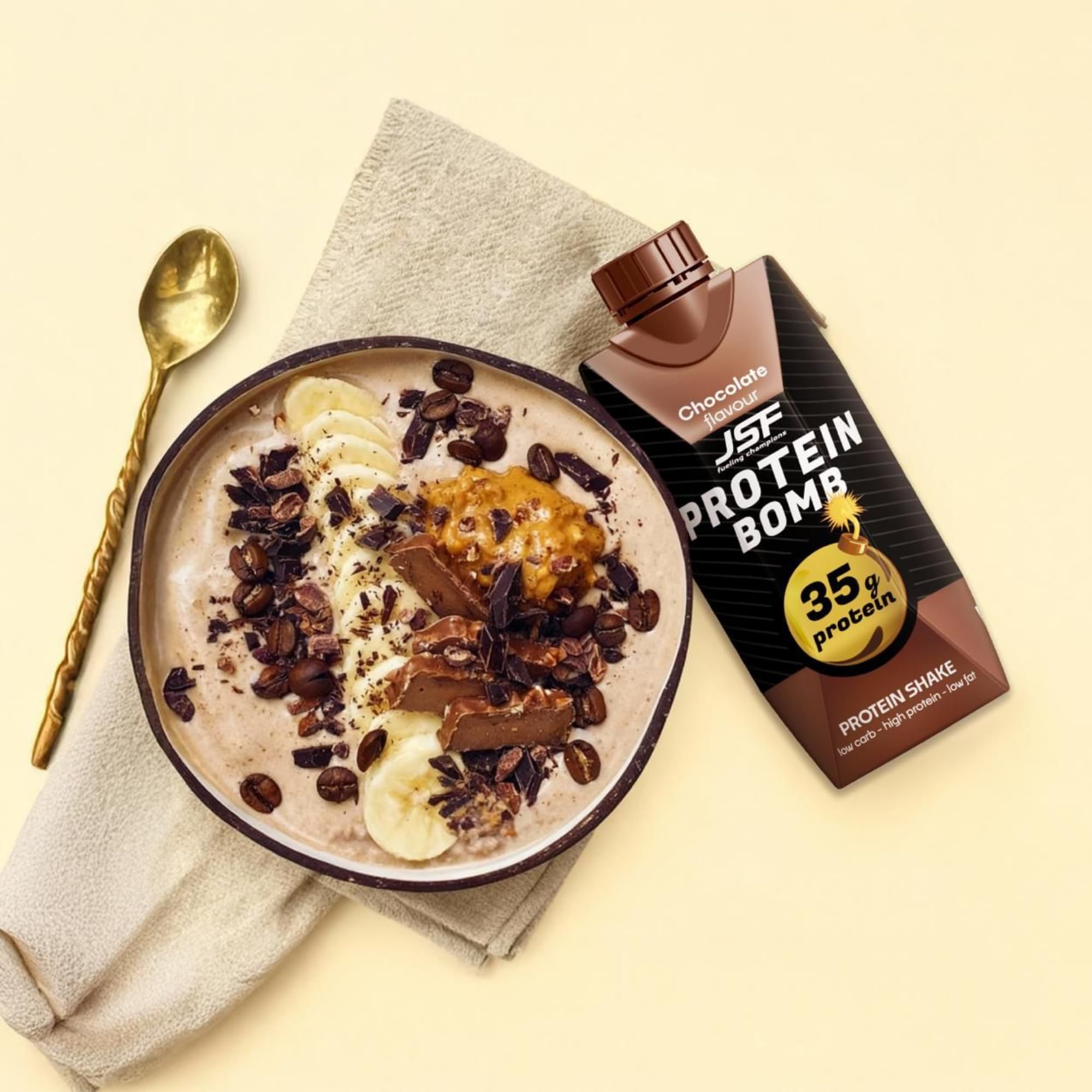 JSF fueling champions 18x Protein Shake 350 ml zestaw – bez dodatku cukru, 35 g białka, napój białkowy – czekoladowy – bezglutenowy – posiłek do picia, zamiennik posiłku