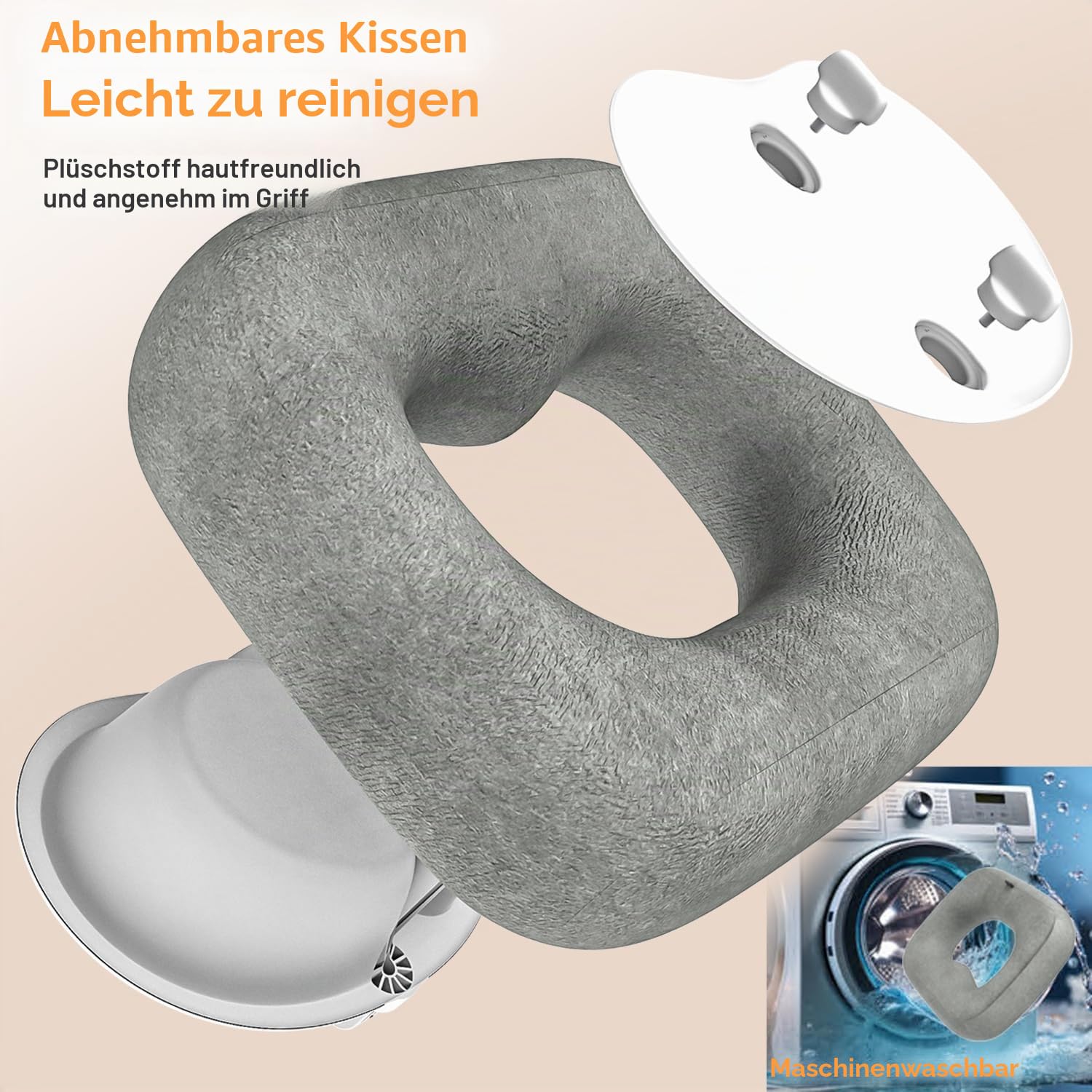 Kissen Tablet Halter [Weicher & Hautfreundlicher Stoff] 360° Verstellbare Tablet Kissenhalterung für Bett, Schoß, Schreibtisch, für iPad, Galaxy Tab, Kindle, Fire, 4-13" Tablets & Handys, Grau