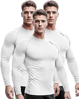 DRSKIN 4, 3, 2 or 1 Pack Men's Compression Shirts Top Long Sleeve Sports Baselayer Workout Running Athletic Active
