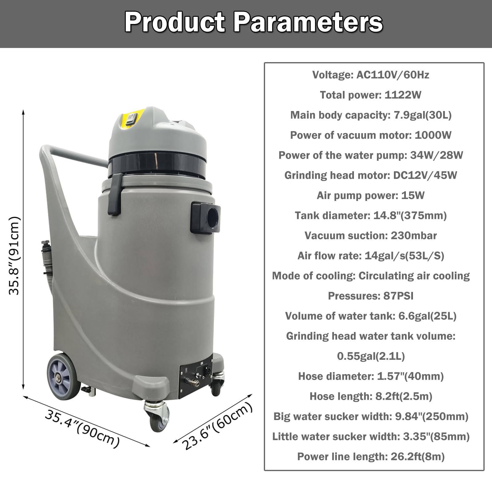 INTSUPERMAI Commercial Carpet Cleaner Carpet Extractor Machine 30L Upright Carpet Cleaner 3 in 1 Portable Carpet Cleaner Sofa Cleaner with Sofa Sanding Function for Cleaning 110V