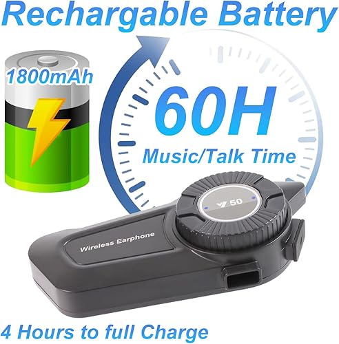 Miniatura 2 de Auriculares Bluetooth para casco de motocicleta, auriculares de esquí impermeables con cancelación de ruido, auriculares inalámbricos ultrafinos que