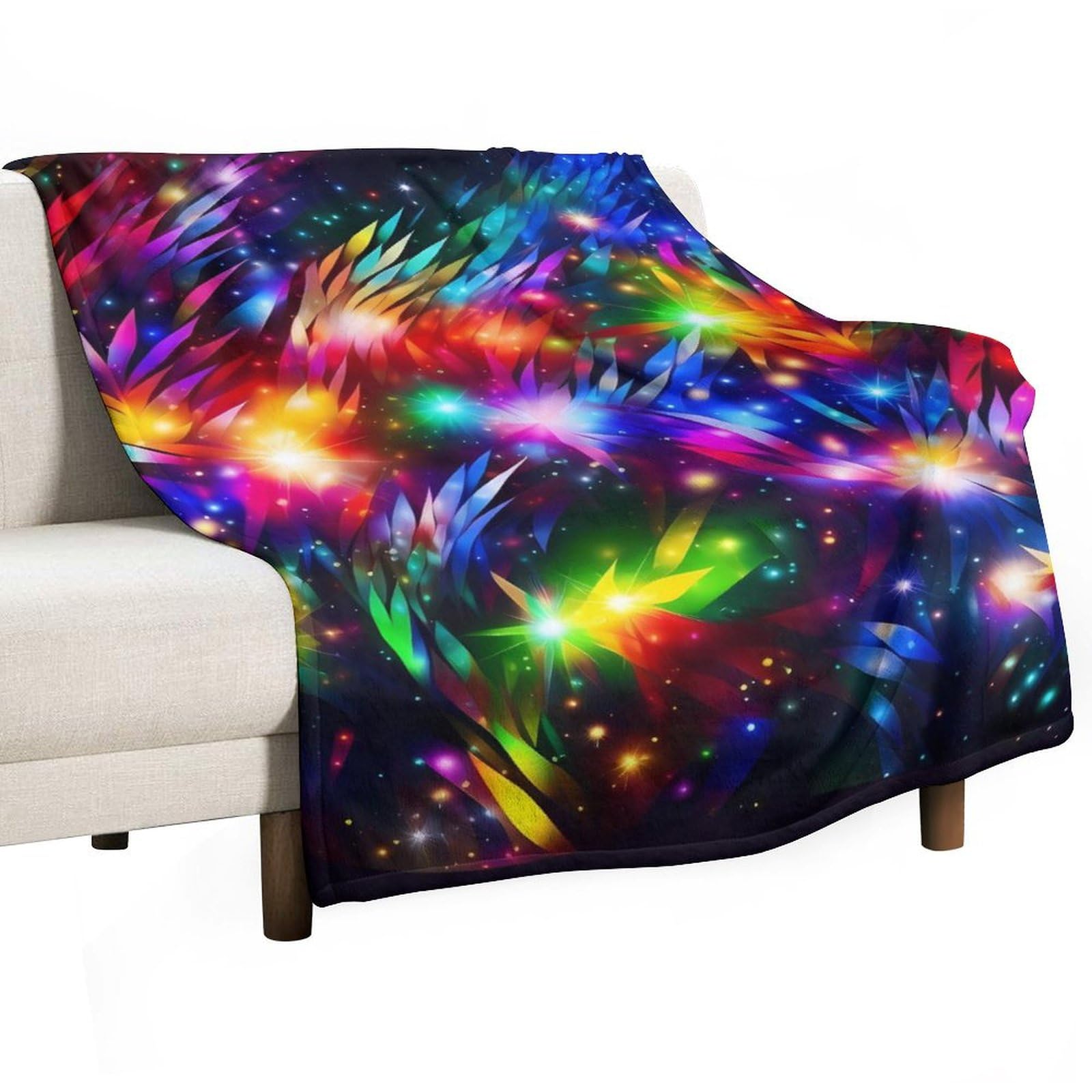 Couverture artistique colorée chaude et légère grand plaid de canapé