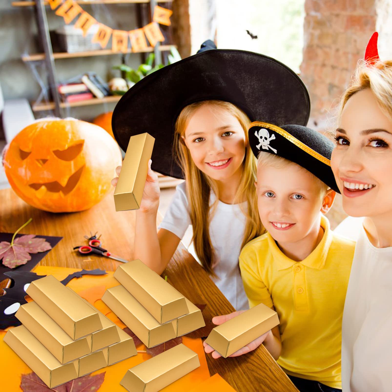 Kit De Chasse Au Trésor Pirate - 100 Pièces D'or + 50 Pierres Précieuses En Plastique - Pour Fête D'enfants, Halloween, Noël