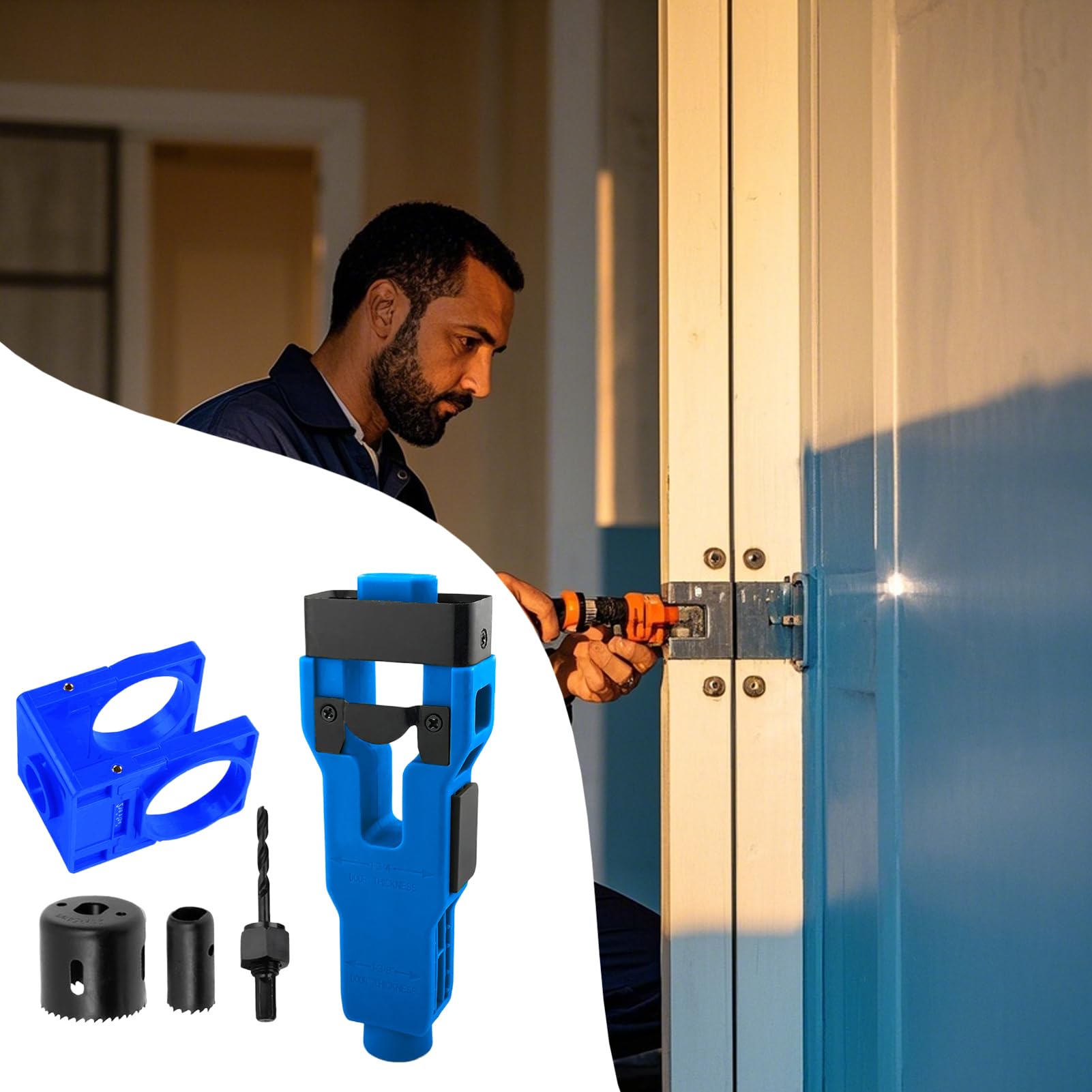 Kit De Perçage pour Portes Pièces Rechange Serrures Outils Loquets Boulons
