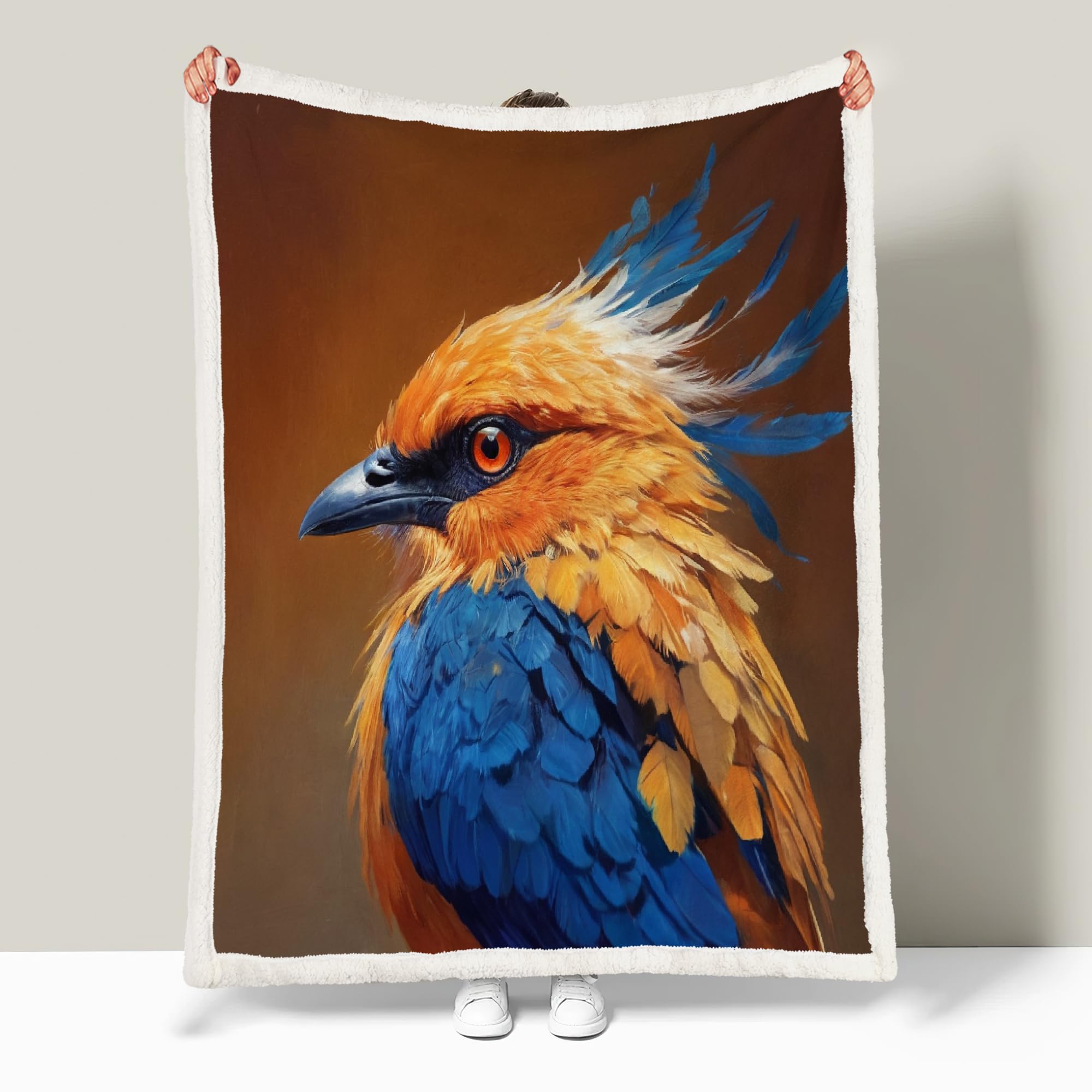 Générique Oiseaux Animaux Couverture Polaire Epaisse Hiver Adulte 3D Couleur Plume Plaid Canape Chaud Doux en Flanelle Jeté de Canapé pour Couvre lit 2 Personnes pour Fille Garcon 150x200 cm
