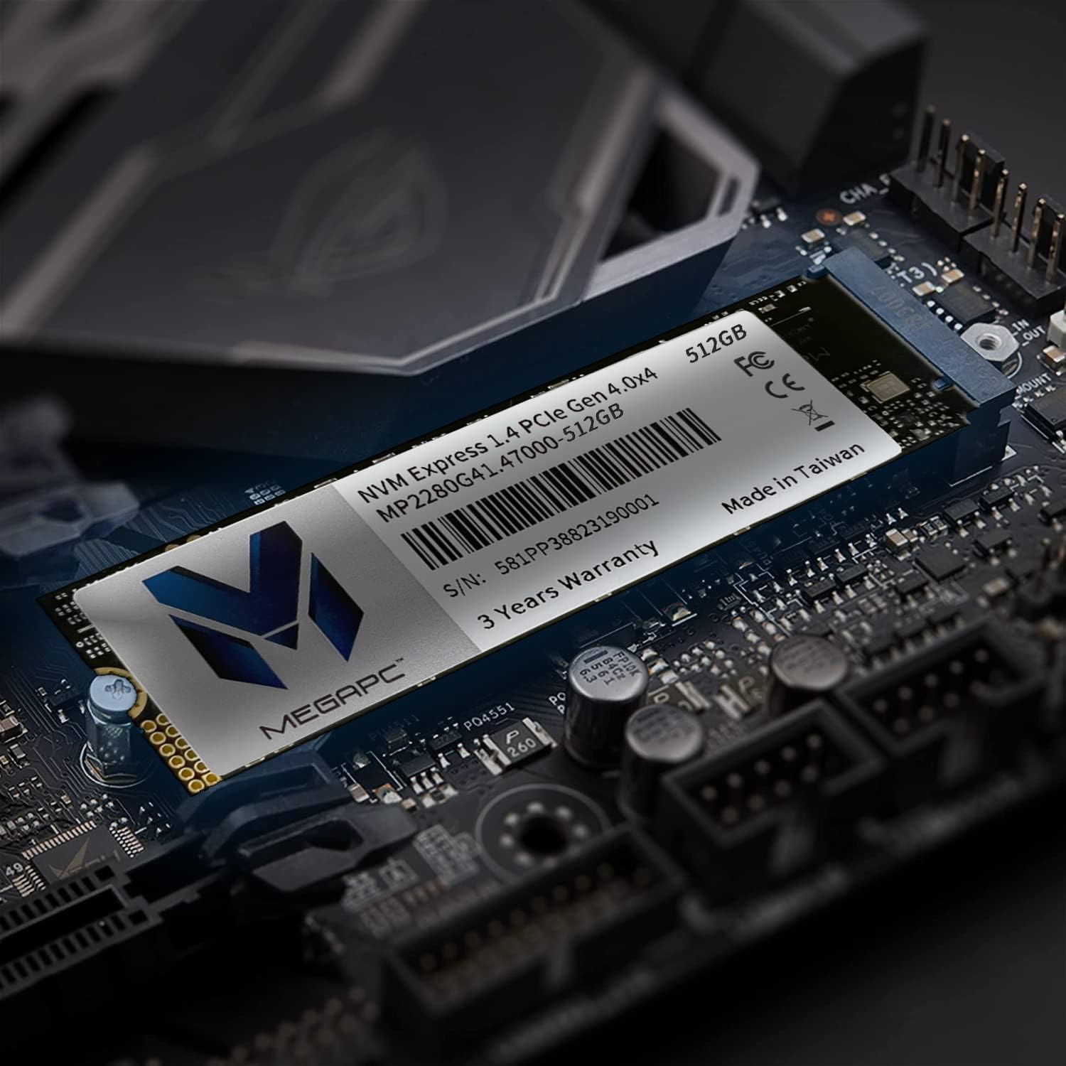 MegaPC PCIe SSD 512GB NVMe M.2 2280 Internal Solid State Hard Drive, Interface PCIe Gen 4.0 x4, Speed Up to 7000 mb/s, Storage and Memory Expansion for Gaming Computer PC Desktop Laptop AIO
