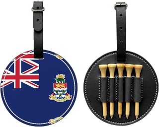 Flag of The Cayman Islands Black Golf tee Storage Bag - Easy to Carry Around and More efficient in Playing Golf
