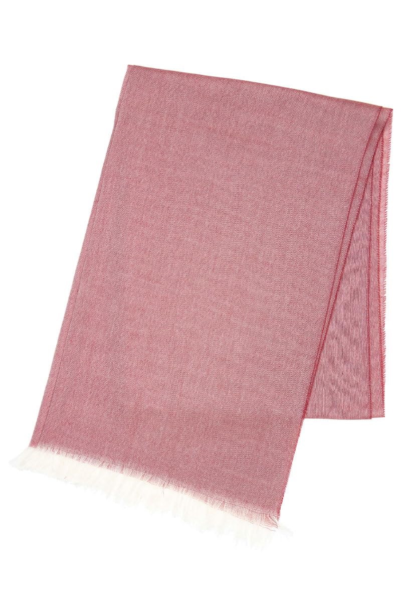 Glen Isla 100% Cashmere Summer Lightweight Large Scarf/Stole/Shawl - Pale Red | Made In Scotland