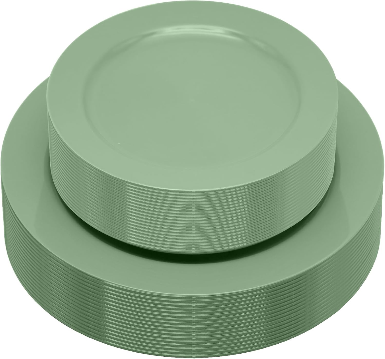50PCS Sage Green Plastic Plates Disposable Green Plastic Plates include 25 Dinner (10.25") & Dessert/Salad (7.5") for Birthday, Baby Shower, Wedding, Graduation Party Decoration