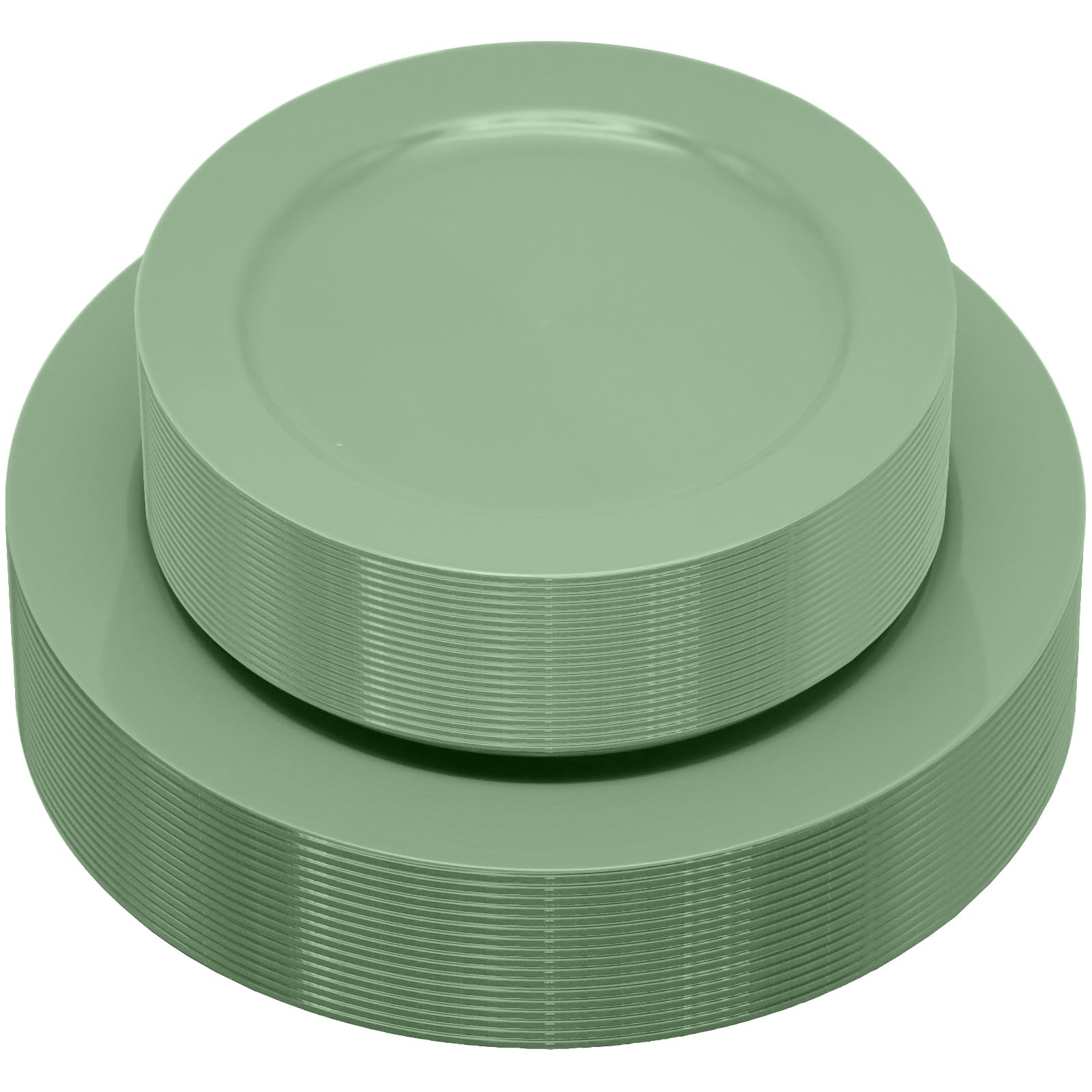 Photo 1 of joy akkess Sage Green Plastic Plates - 50 Count