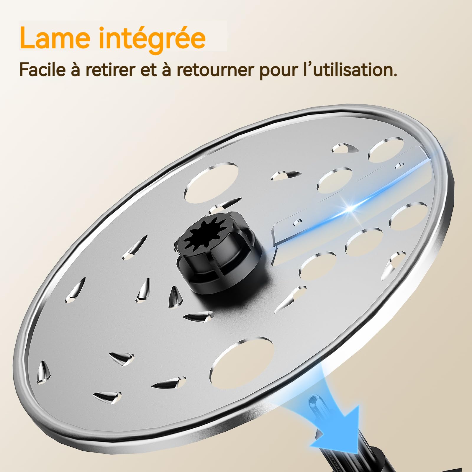 FIMEI Robot Multifonction de Cuisine 800W, 3 Vitesses + Fonction Pulse, Bol 1,5 L, Hachoir, Pétrin, Râpe, Trancheuse Réversible, Disque Émulsifiant, Double Sécurité, Compact et Facile à Ranger