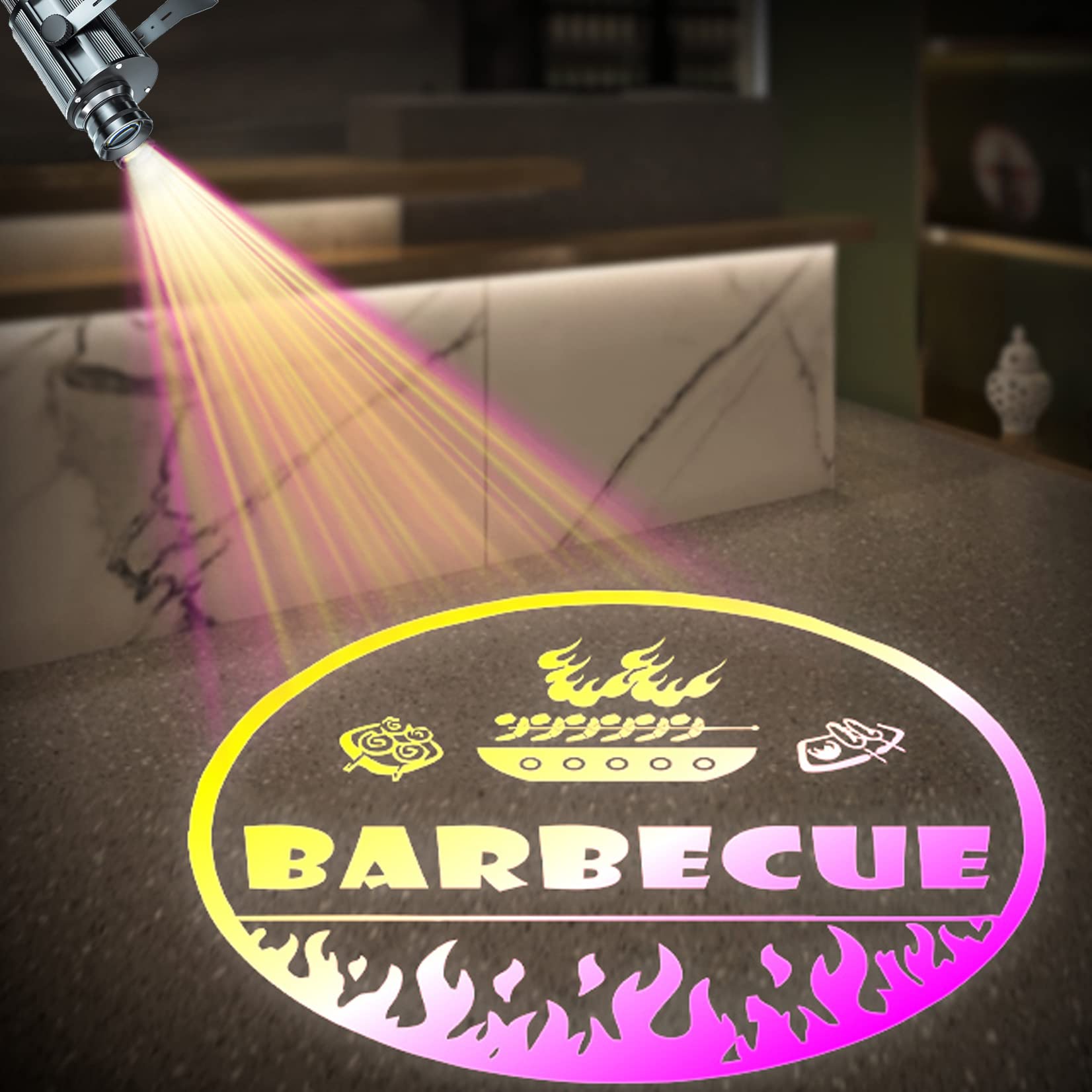 Projecteur HD LED GOBO Projecteur de Logo personnalisé pour Une Utilisation en extérieur IP67 étanche, largement utilisé pour la publicité de Restaurant de Bar d'hôtel de Magasin (15W)