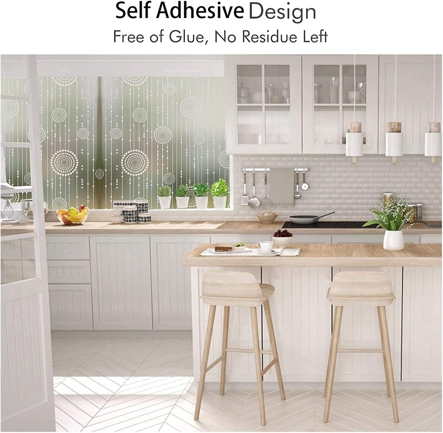 ウィンドウフィルム デコラティブステッカー、 ステンド装飾静電気自己接着ガラスステッカー(90 x 200 cm)