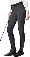 Calça feminina de equitação com bolsos com zíper nos joelhos e calça de equitação feminina