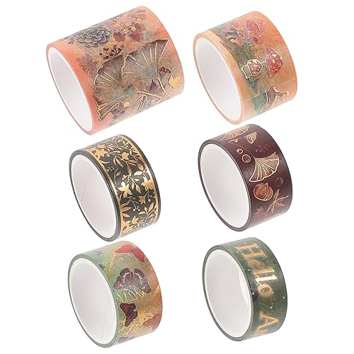 NUOBESTY 6 rollos de calcomanías de decoración álbum de recortes DIY adhesivo suministros de fiesta papel japonés cinta vintage