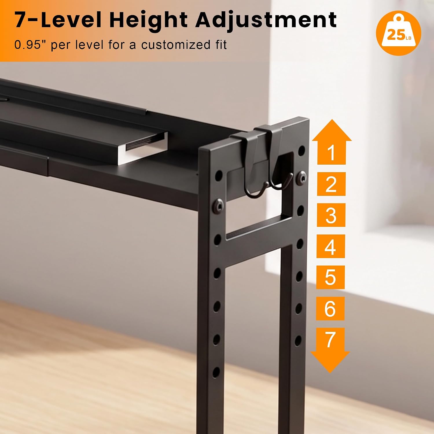 Over the Stove Spice Rack Expandable Tiered Shelf with Flat Storage