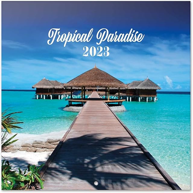 Official Tropical Paradise Wall Calendar 2023 12" x 12" FSC®| 12 Month Planner | Square Wall Calendar 2023 | Family Planner Calendar 2023 | Travel Calendar 2023 | + 4 Bonus Months
