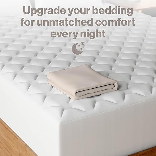 Miniatura 6 de Superior Linen - Sábana bajera ajustable de lino de calidad superior, 100 % algodón orgánico de 200 hilos, transpirable, suave y cómoda, se puede