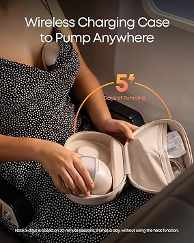 eufy Security Heated Wearable Breast Pump S1 Pro, Slim Hands-Free with Industry-Leading HeatFlow Tech, Wireless Charging Case, App-Controlled OptiRhythm, 300 mmHg Strong Suction, in-Bra Use