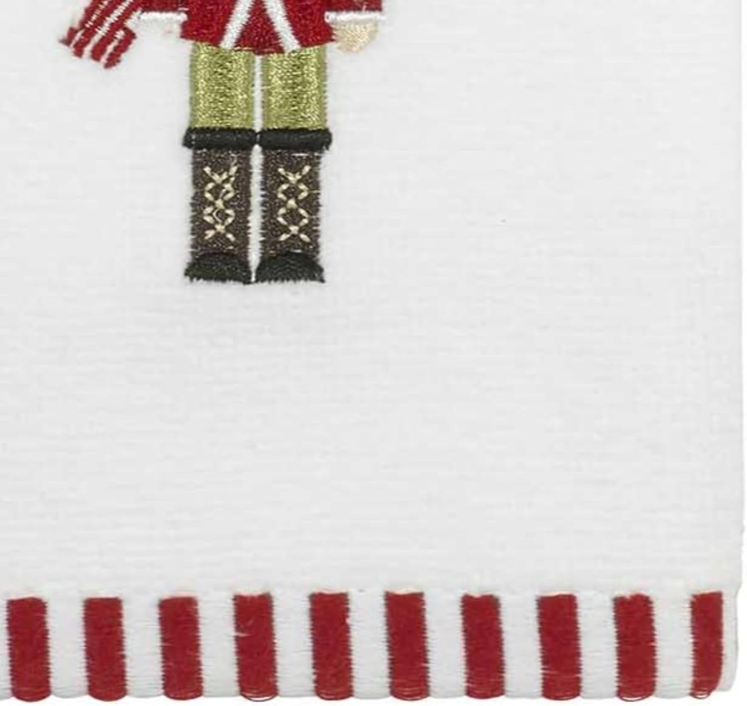 Avanti Linens - Fingertip Towels, Soft & Absorbent Cotton Velour, Holiday Bathroom Essentials, Set of 4 (Peppermint Nutcracker)