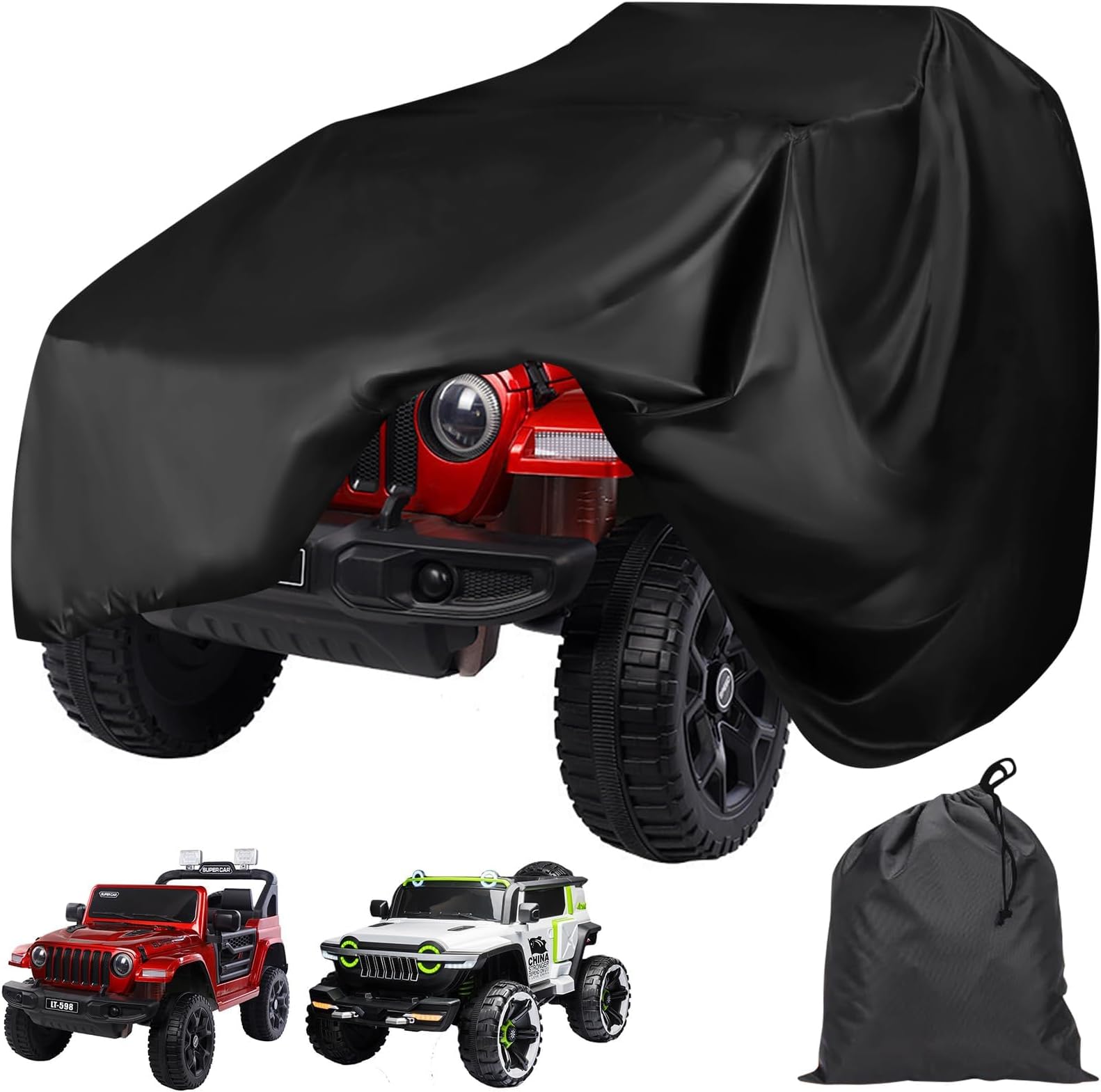 Large Electric Cars Cover for Kids - 420D Waterproof Fabric Kids' Electric Ride-on Car Cover, Universal Anti-UV Electric Kids Toys Cars Motorbikes Vehicle Cover for Outdoor Indoor (57 * 33 * 38 Inch)