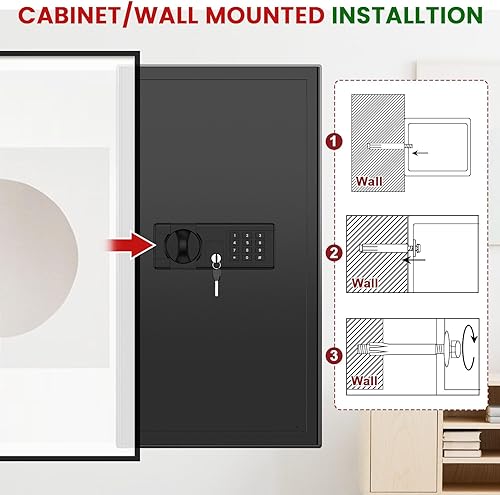 Miniatura 8 de Caja fuerte ignífuga grande de 5.8 Cub, segura para el hogar e ignífuga, cajas fuertes grandes para documentos con cerradura de combinación digital,