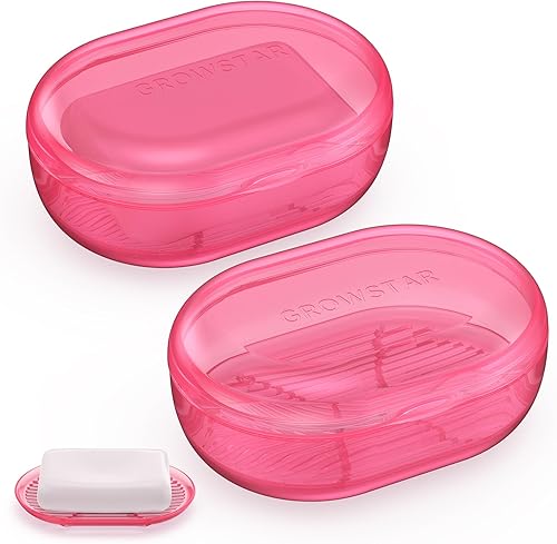 Paquete de 2 jaboneras, contenedor de jabón de viaje, jabonera portátil con tapa, jaboneras a prueba de fugas para barra de jabón con funda, soporte disponible en Yaxa Peru