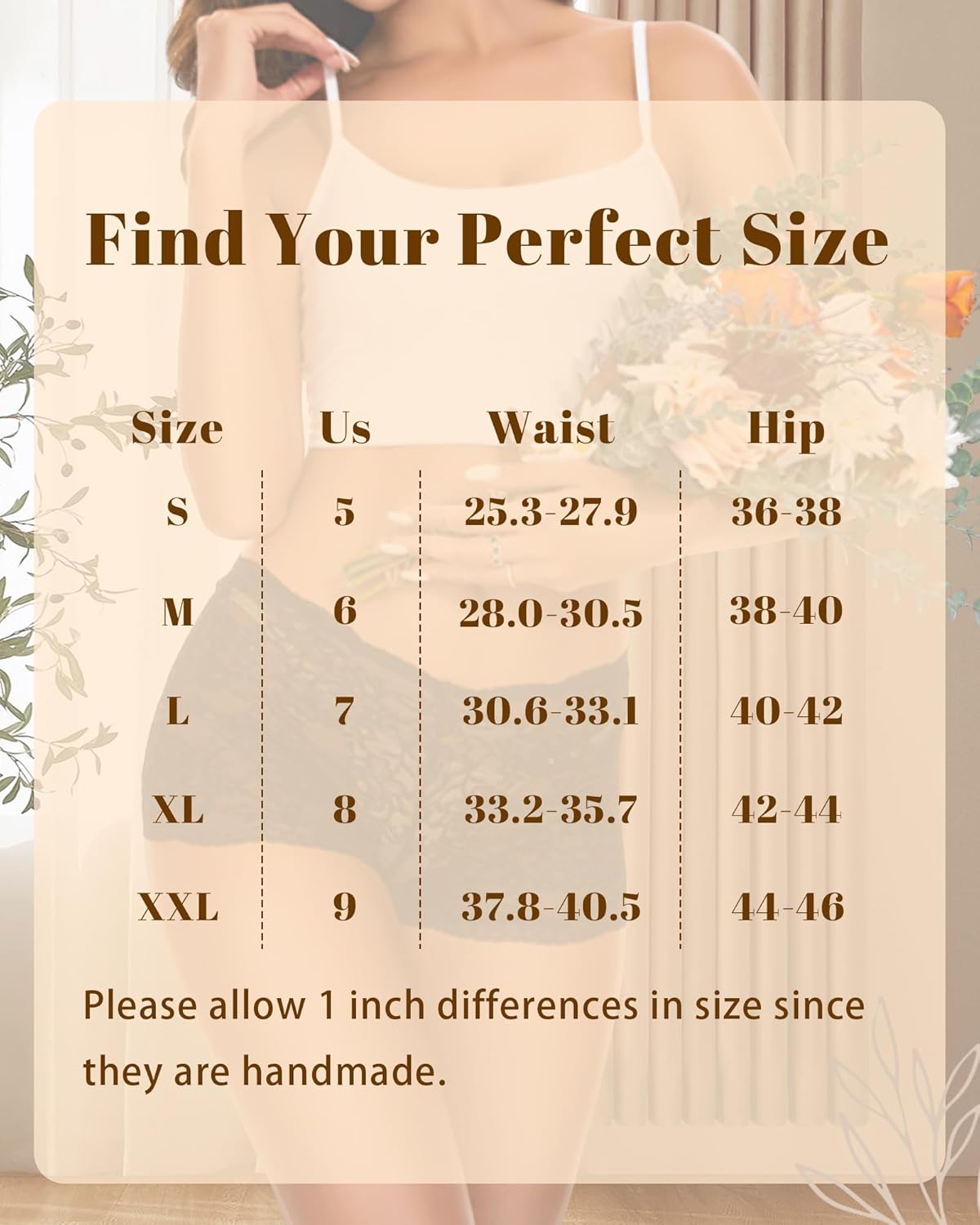 Sexy Underwear for Women Lace Boyshorts Panties Plus Size Underwear Women V-Waist Soft Stretch 3 Pack - Image 6