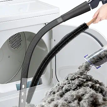 Sealegend Dryer Vent Cleaner Kit - Vacuum Hose Attachment & Lint Brush,Dryer Vacuum Hose Attachment Fit Most Vacuums and Dryer, Refrigerator Coils & Behind Appliances, Black