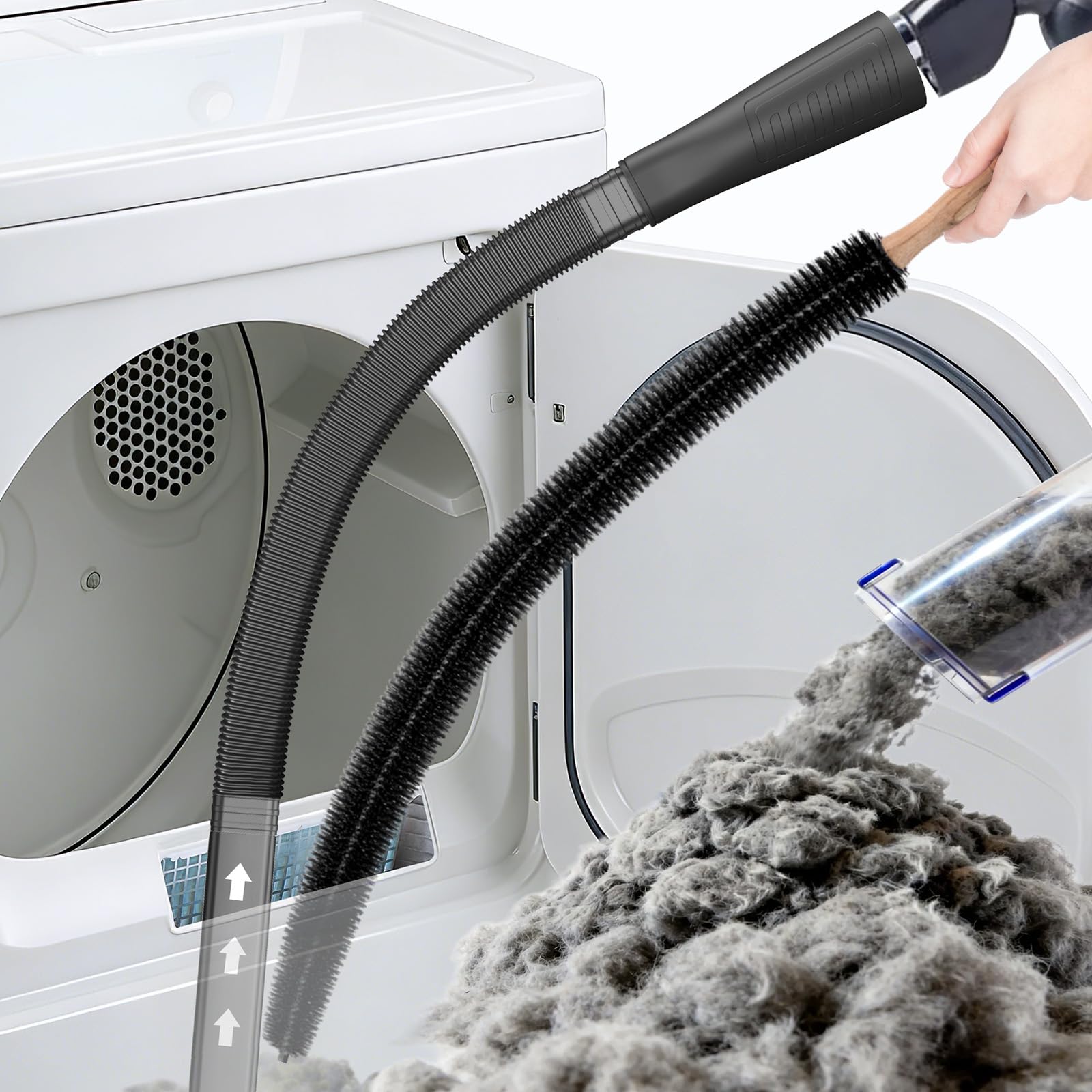 Sealegend 2 PCS Dryer Vent Cleaner Kit, Dryer Lint Vacuum Attachment&amp;Brush