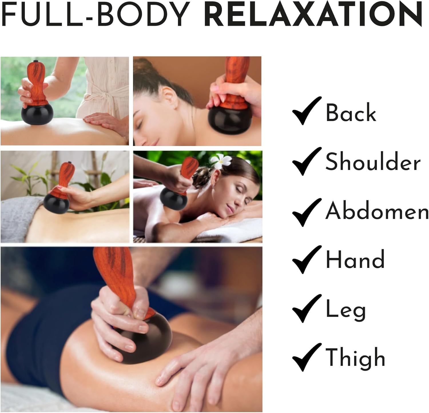 Electric Hot Stone Massager - Portable Bian Stones Gua Sha Scraping Home Massage Therapy Kit - Handheld Rock Warmer Wand Tool Set with Temperature Adjustment Control for Back Neck Body Pain Relief