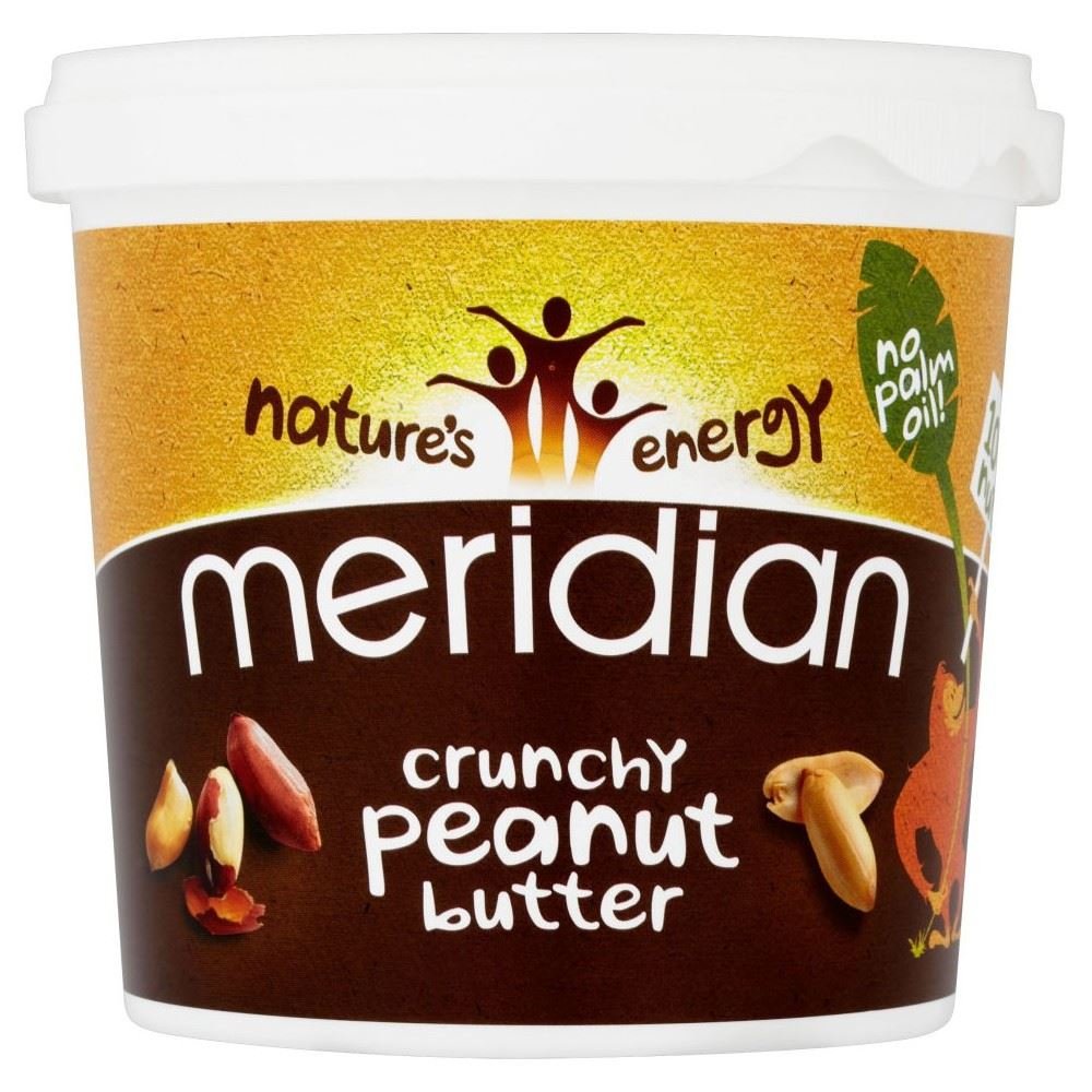 Meridian Foods Crunchy Peanut Butter No Added Sugar & No Added Salt (1Kg) - Pack of 2