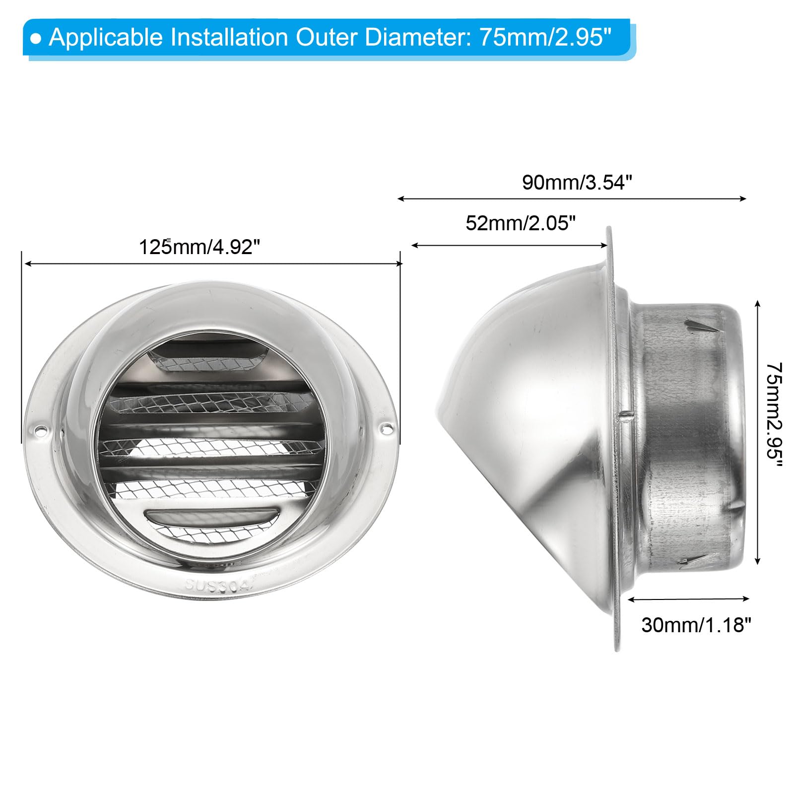 PATIKIL Exhaust Air Vent Cover 3.1 Inch - Image 2