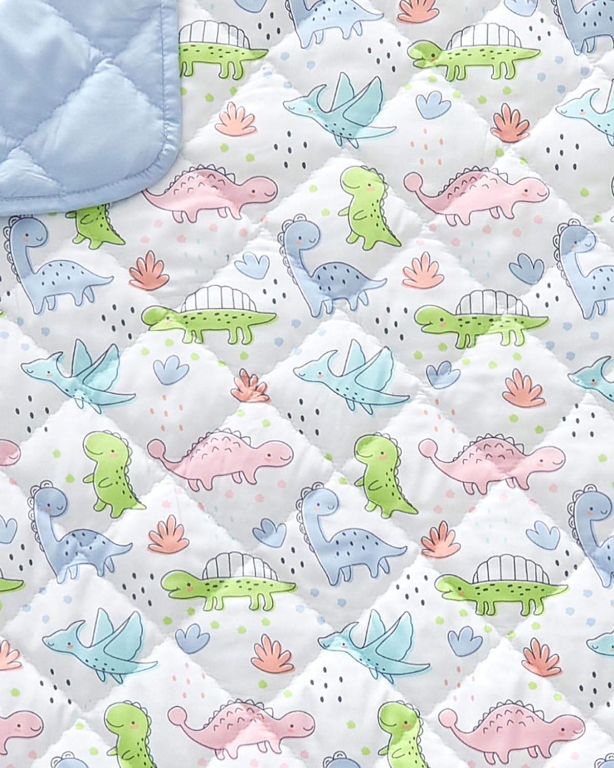 Dinosaur Toddler Comforter - Down Alternative Toddler Microfiber Comforter - Lightweight & Warm Baby Quilt Blanket - Soft & Breathable - Kids Duvet Insert for Crib, Stroller - Machine Washable - 39x47
