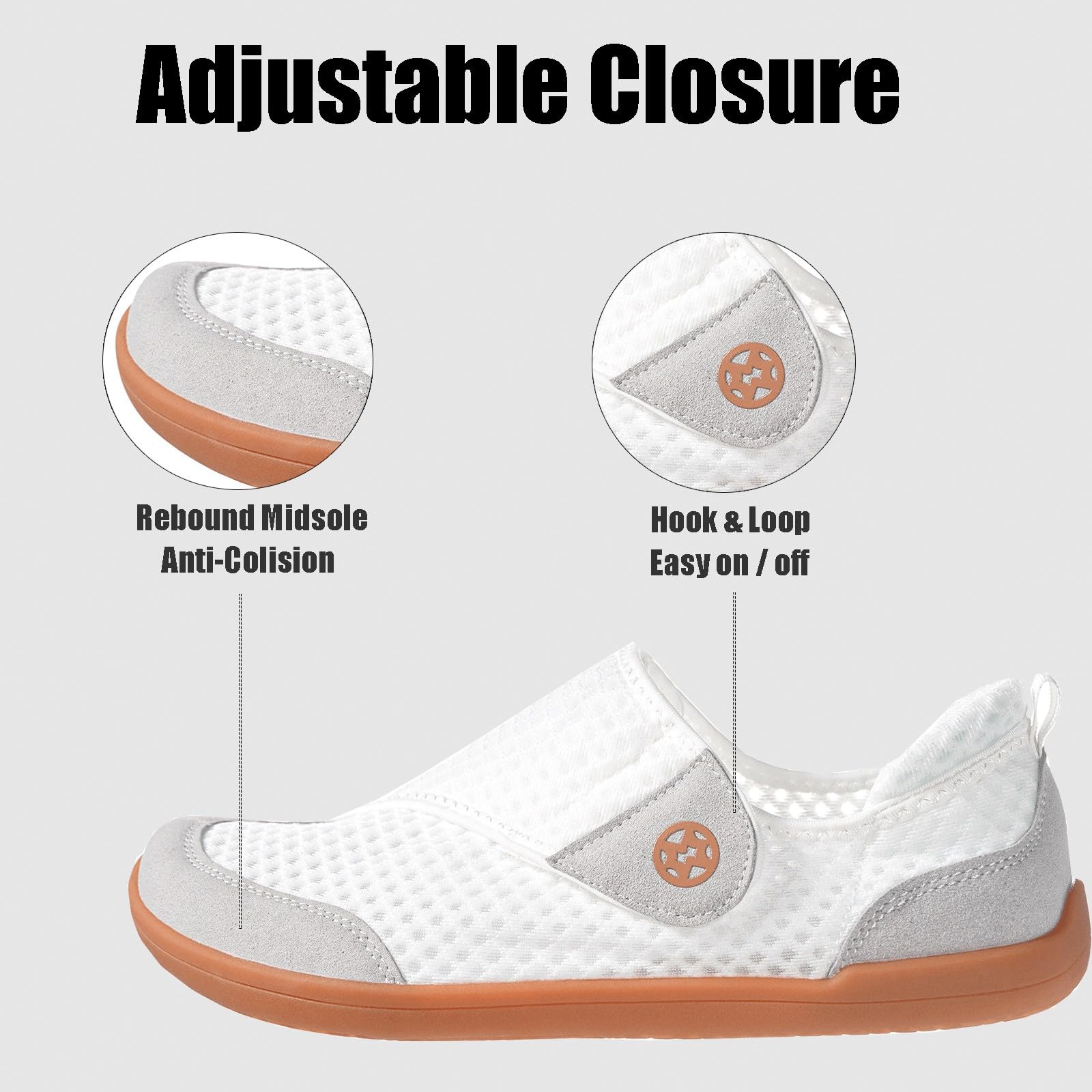 Zapatos Diabeticos para Mujer Hombre Extra Anchas Transpirables Ligero Antideslizante Ajustable Cómodo ortopédicos Zapatillas para Caminar Calzado Edema Artritis Ancianos Persona Mayor — view 4