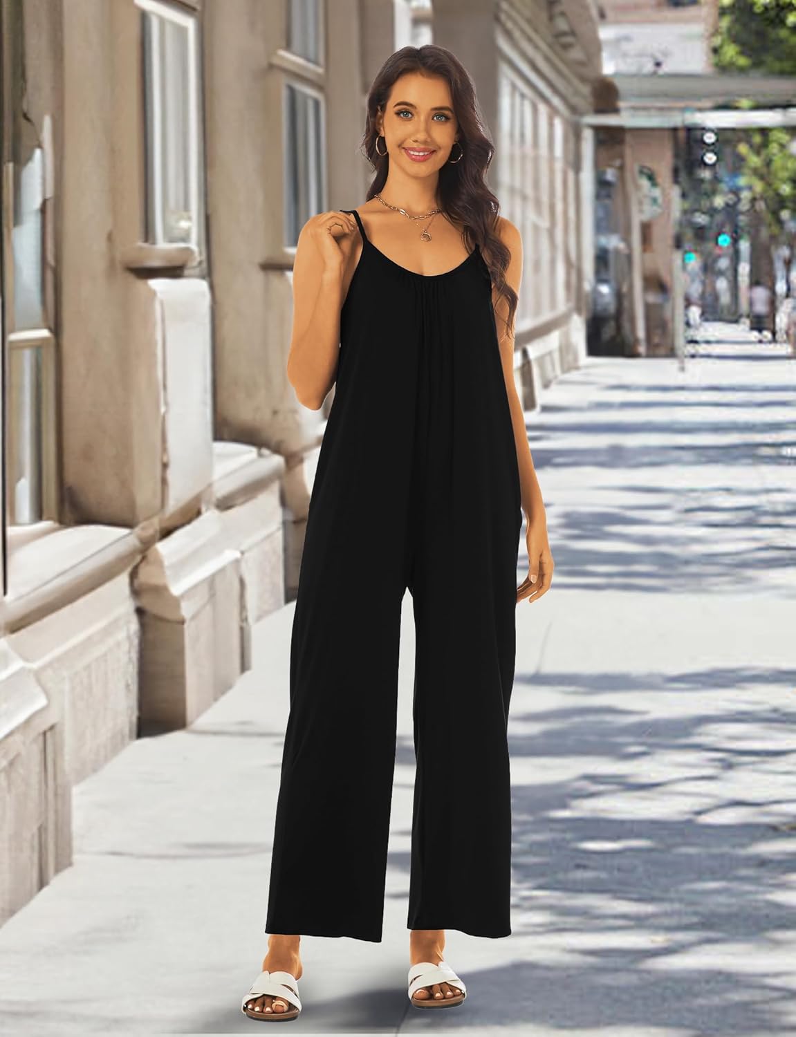 Buauty Womens Summer Jumpsuits Casual Sleeveless Jumpers Loose Rompers Adjustable Strap Boho Jumpsuit Dressy 2026 Clothes - Image 6