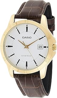 Men's MTP-V004GL-7A Date Quartz Watch with Genuine Leather