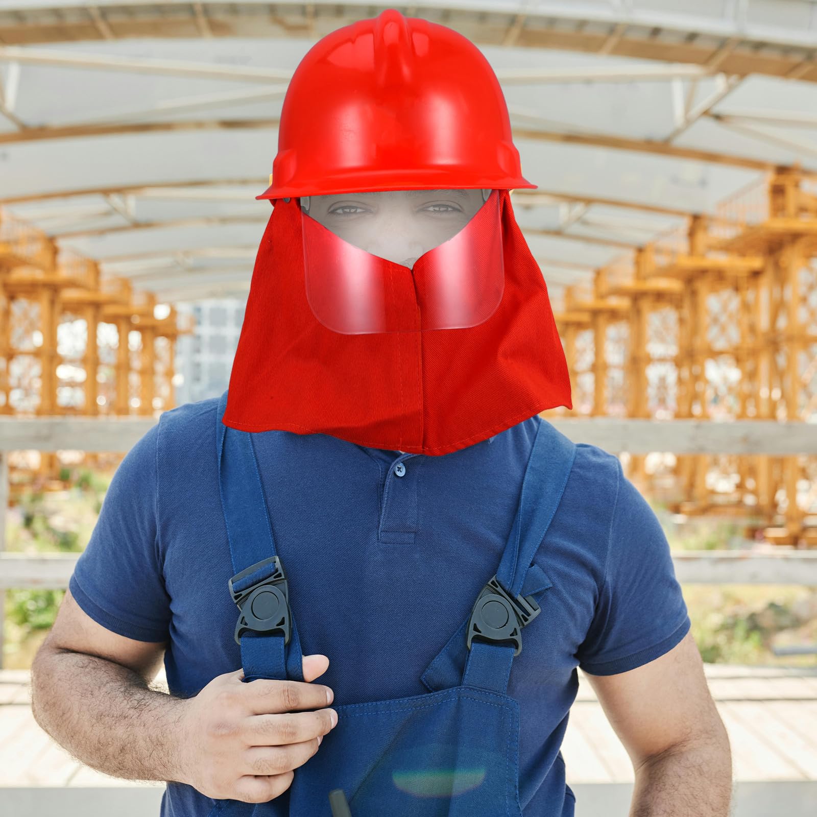 Firefighter Hard Hat Casco Antinfortunistica in ABS Stampato a Iniezione, Rosso, per Vigili del Fuoco e Lavori di Spegnimento