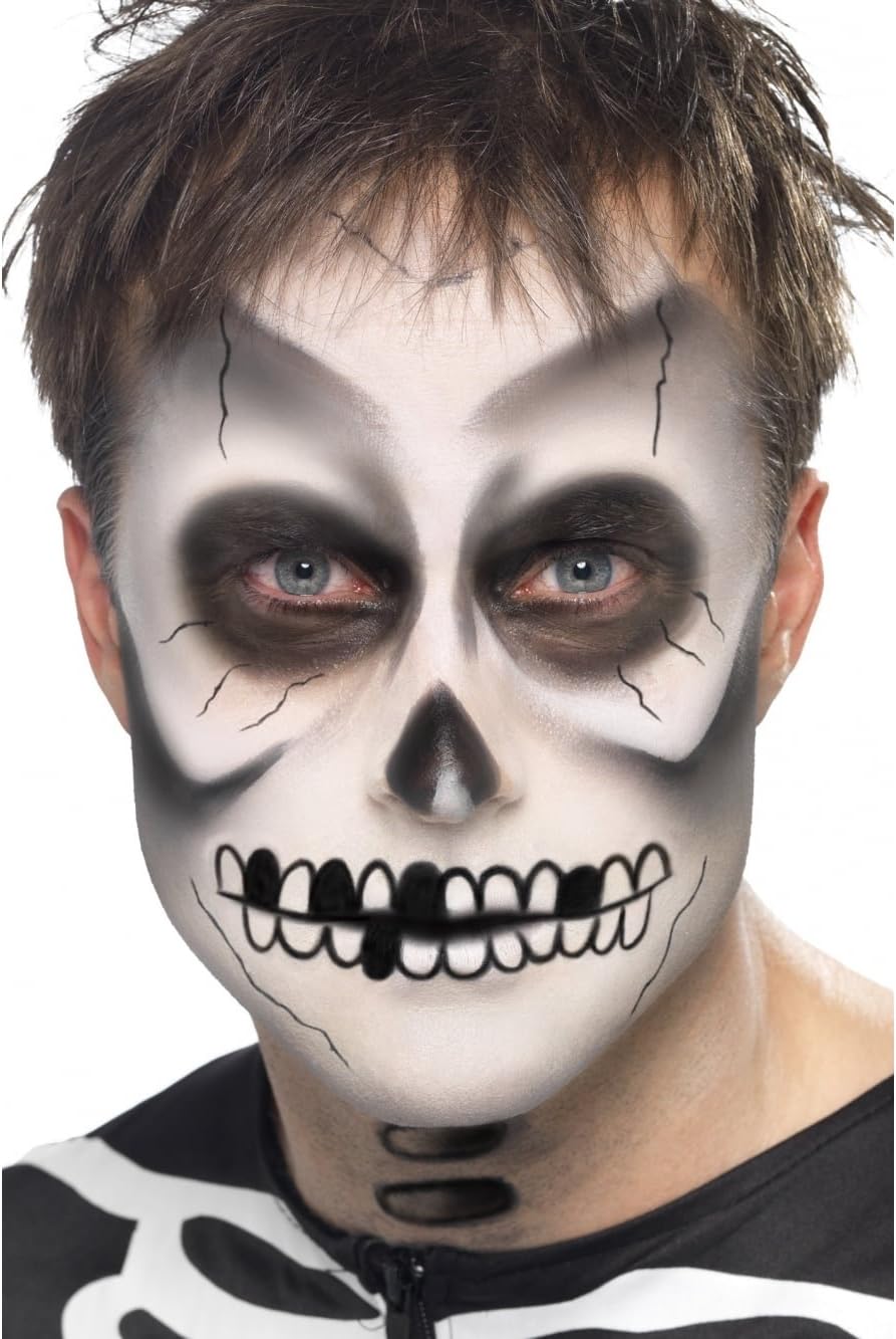 Smiffy's Skeleton Face Paint Kit With Crayon & Sponge