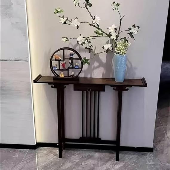 Console Table, Mid Century Modern Narrow Entryway Table for Hallway, Living Room and Foyer, Stylish Design and Functional Storage (100cm x 31cm x 103cm)